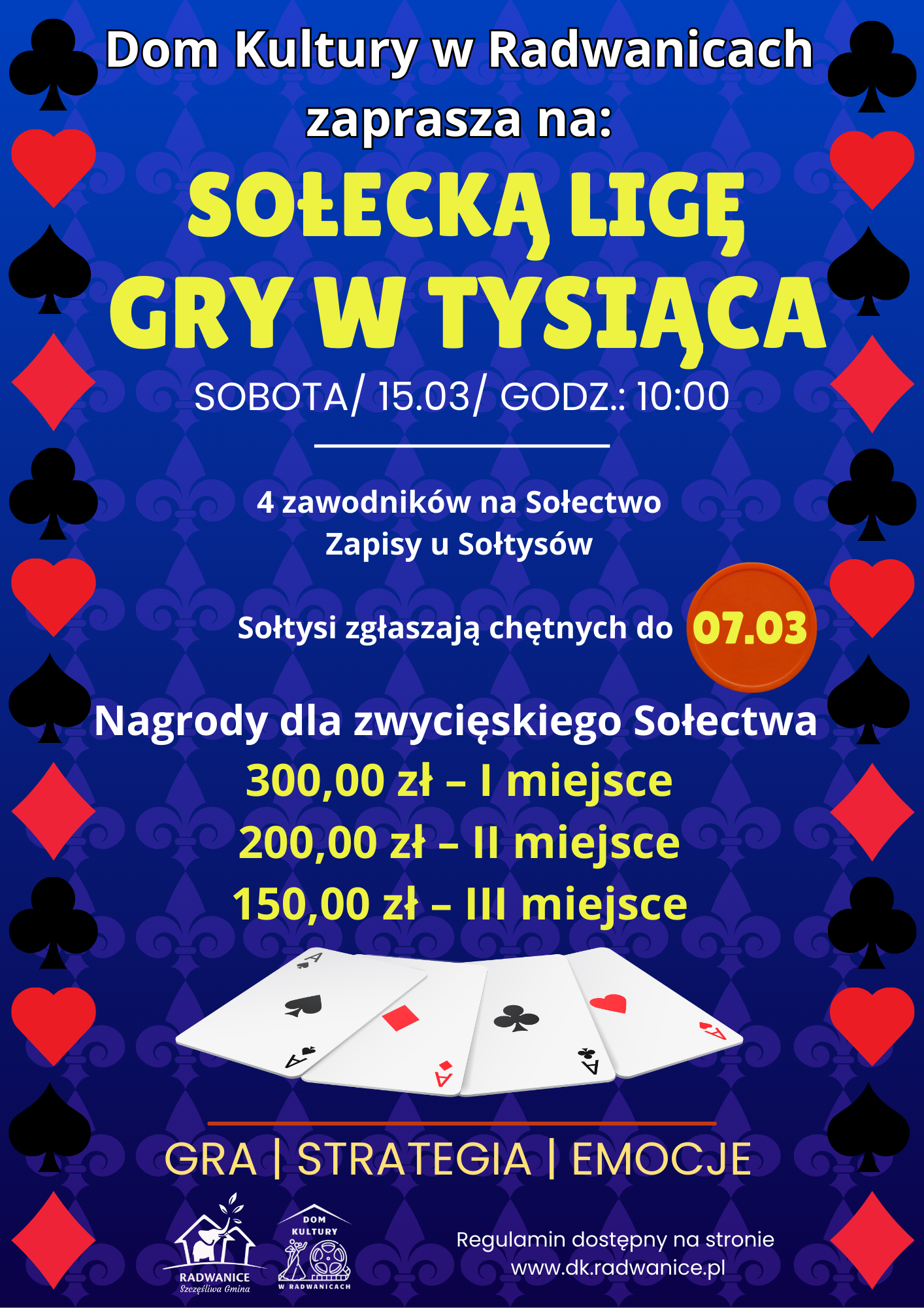 plakat radwanickiej ligi gry w tysuiąca