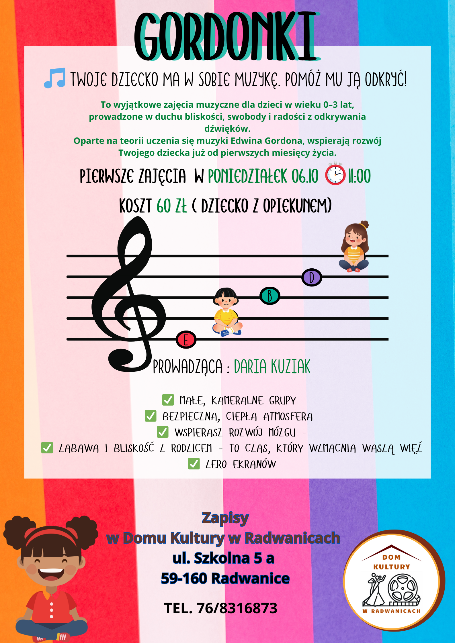 "GORDONKI" zajęcia umuzykalniające dla najmłodszych  - zdjęcie 1