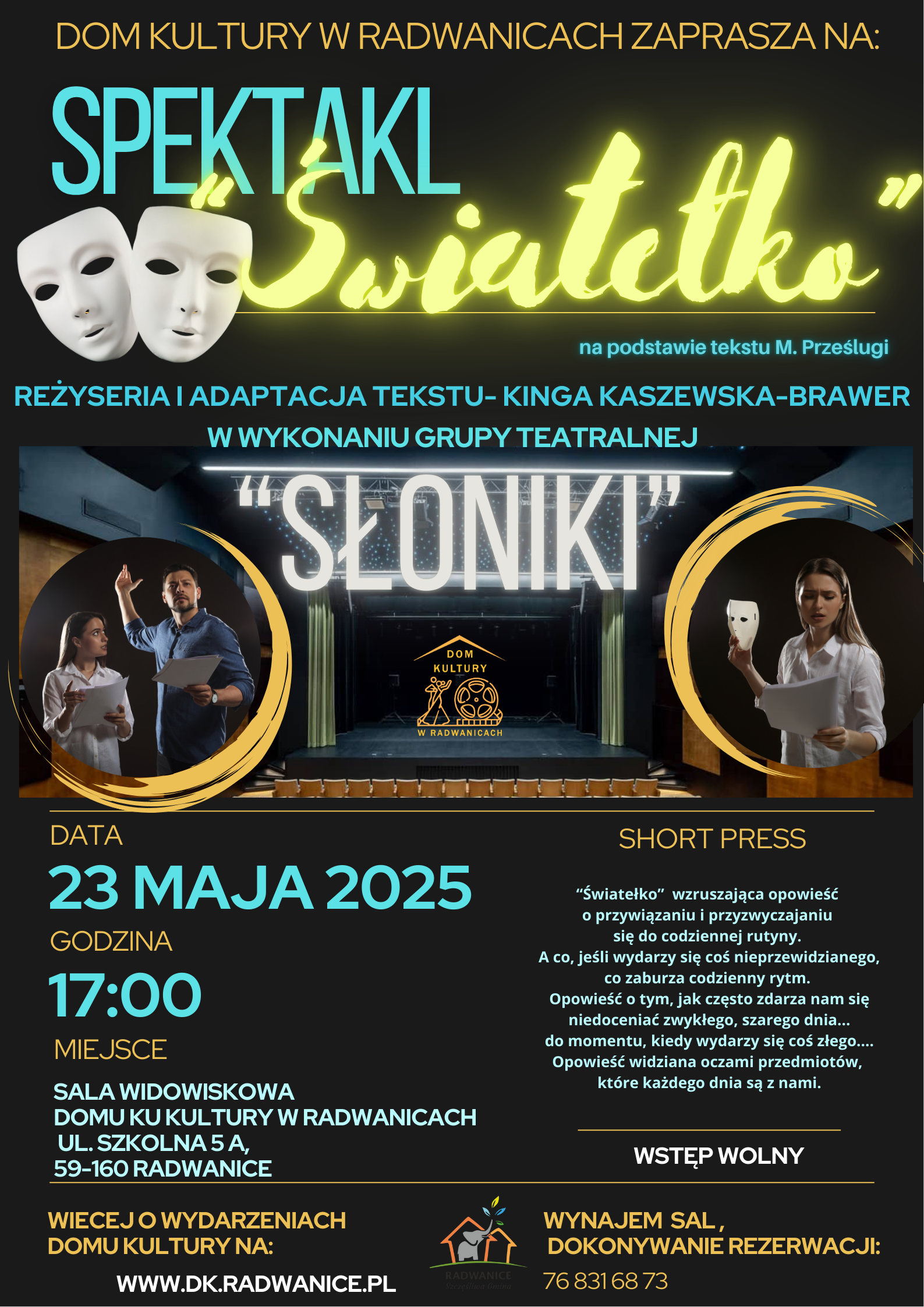 Spektakl "Światełko", Grupy Teatralnej "Słoniki" z Radwanic - zdjęcie 1